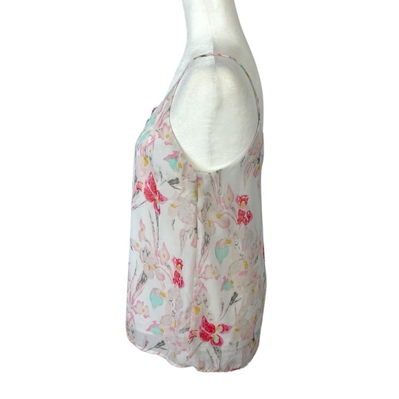 Skies Are Blue White Floral Tank Size M - Picture 3 of 9